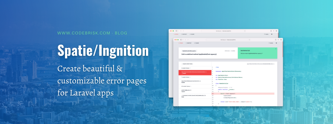 Create beautiful error pages for Laravel apps with Ignition